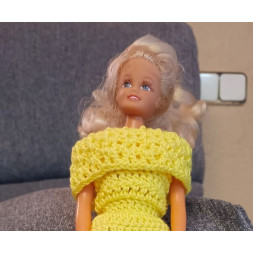 Muñecas 1:6.Barbie. Vestido de crochet artesanal.