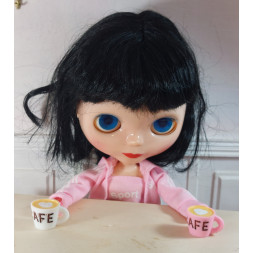 Dolls 1:6 Blythe. Large cup of coffee. PINK