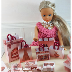 Dolls 1:6 .Barbie. Gift boxes and bags set. GLAM