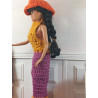 Dolls 1:6. One piece jumpsuit with beret. Crochet