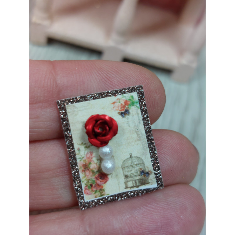 Dollhouses 1:12. Victorian JEWELRY card. BROOCH