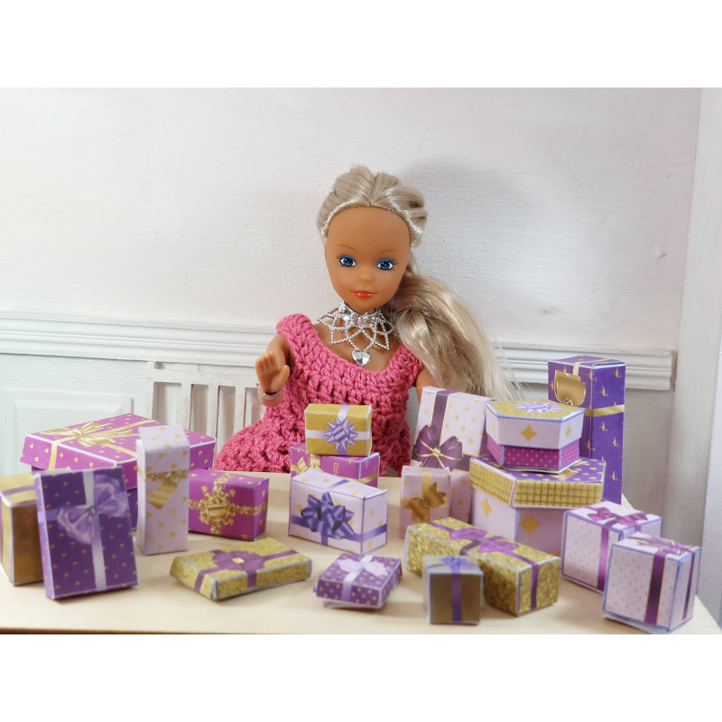 Poupées 1:6 .Barbie. Ensemble de coffrets et sacs cadeaux. LILAS
