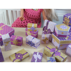 Dolls 1:6 .Barbie. Gift boxes and bags set. LILACS
