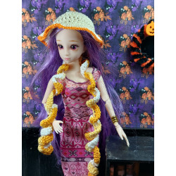 Dolls scale 1:6. BJD Crochet Hat and Scarf