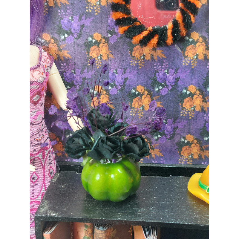 Dolls scale 1:6. Pumpkin with flowers. 2 HALLOWEEN.