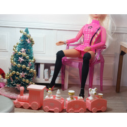 1:6 scale dolls. Barbie. christmas train