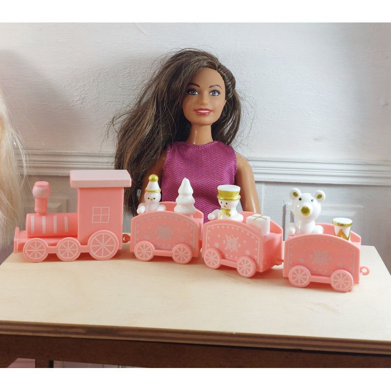 1:6 scale dolls. Barbie. christmas train