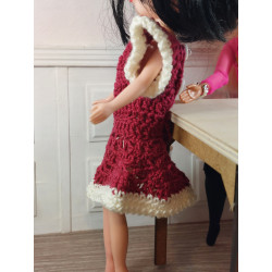 Dolls 1:6. Blythe. Red CROCHET dress