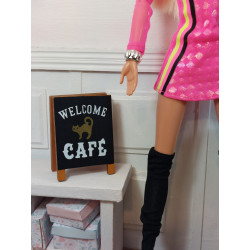 Dolls 1:6 Barbie. Wooden sign for coffee shop.II