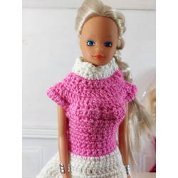 Muñecas 1:6. Barbie. Vestido corto  CROCHET