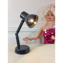 Muñecas 1:6 Barbie. Lámpara de mesa LED. Negra