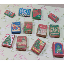 Dollhouse 1:12.. Vintage set of CHRISTMAS boxes