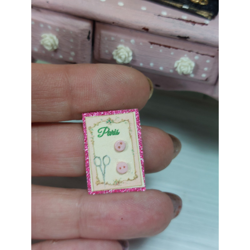 House dolls 1:12. Victorian BUTTON CARDS N10